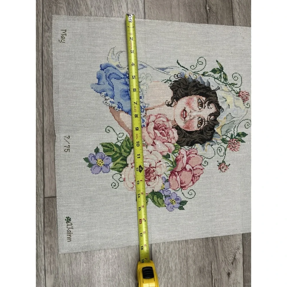 Sandra Gilmore Alainn Handpainted Needlepoint Canvas - Flower Girl May‎ Spring